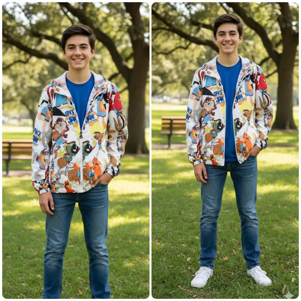 Space Jams Looney Tunes Members Only Jacket - Size L 14/16 (NWOT)